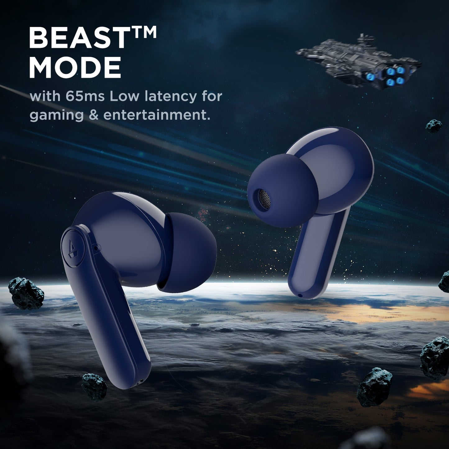 boAt Airdopes 131 PRO | Wireless Earbuds with ENx™ Noise cancellation technology, BEAST™ mode, 55 Hours of battery life, IPX5 Sweat & Water Resistance