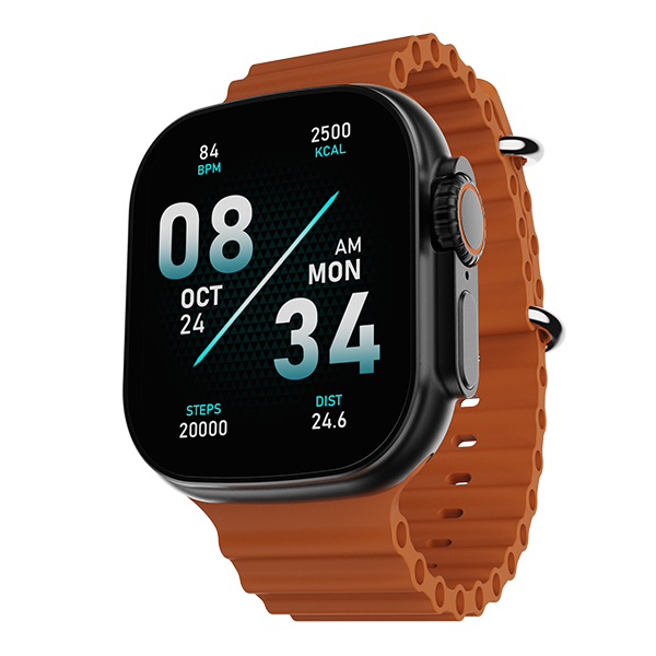 boAt Wave Glory | Smartwatch with 1.96"(4.97 cms) HD Display, BT Calling, 100+ Sports Modes, Premium Metal Body