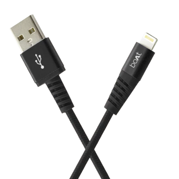 Para-Armour Lightning Cable MFI Certified 1.5M | Apple Certified Lightning Cable with 480mbps Data Transfer Speed, Metal Braided, Durable Connectors