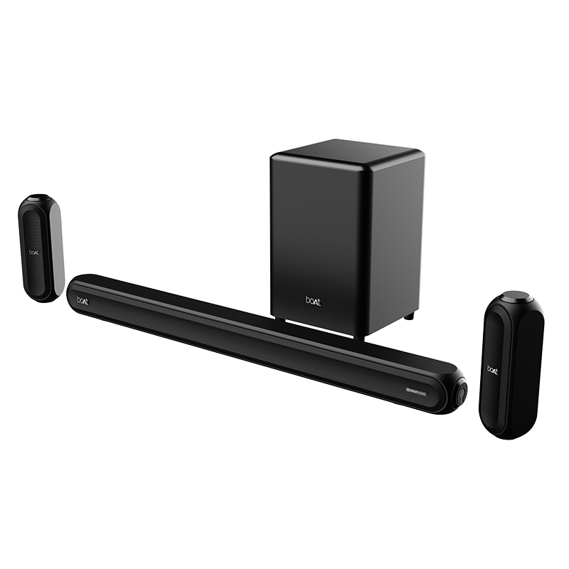 boAt Aavante Bar 3200D | 5.1 Channel Soundbar with Powerful Subwoofer, 3D Surround Sound and Dolby Audio, Dual Wireless Rear Satellite Speakers, Multiple Connectivity Modes