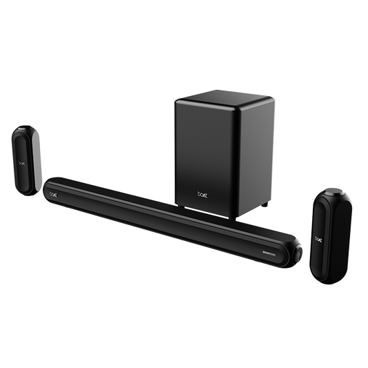 boAt Aavante Bar 3200D | 5.1 Channel Soundbar with Powerful Subwoofer, 3D Surround Sound and Dolby Audio, Dual Wireless Rear Satellite Speakers, Multiple Connectivity Modes