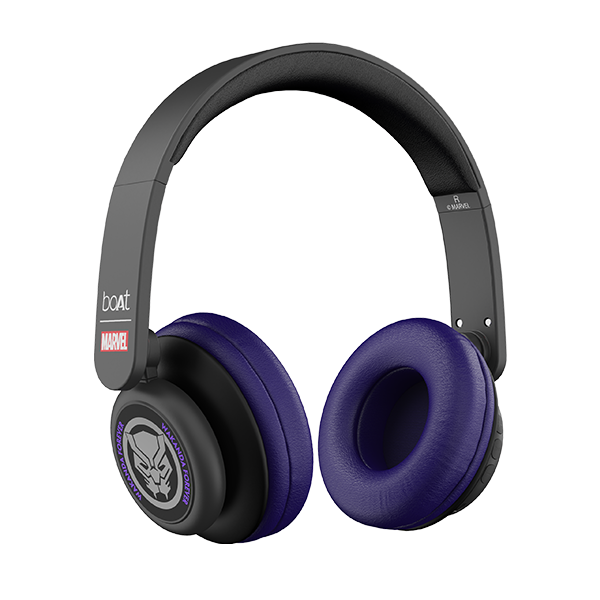 boAt Rockerz 450 Black Panther Marvel Edition | Bluetooth Headphones with 40mm Audio Drivers, 15H Playback, Voice Assistant, Dual Connectivity
