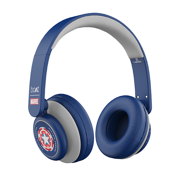 boAt Rockerz 450 Captain America Marvel Edition | Bluetooth Headphones with 40mm Audio Drivers, 15H Playback, Voice Assistant, Dual Connectivity