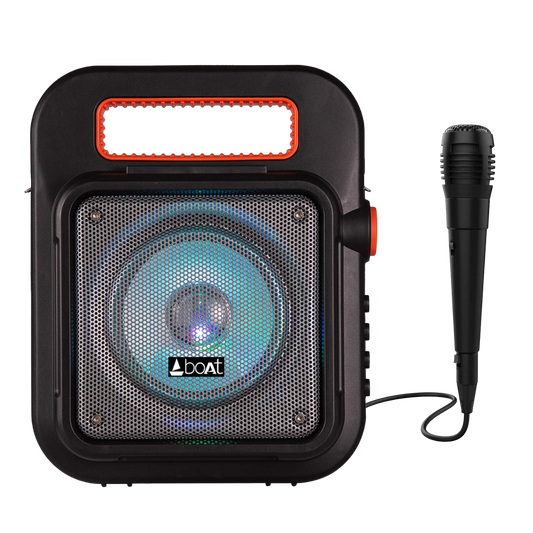 boAt Party Pal 23 | Bluetooth Party Speaker with 15W Sound, Up to 4.5 Hours Playtime, LED Lit, Microphone Jack for Karaoke