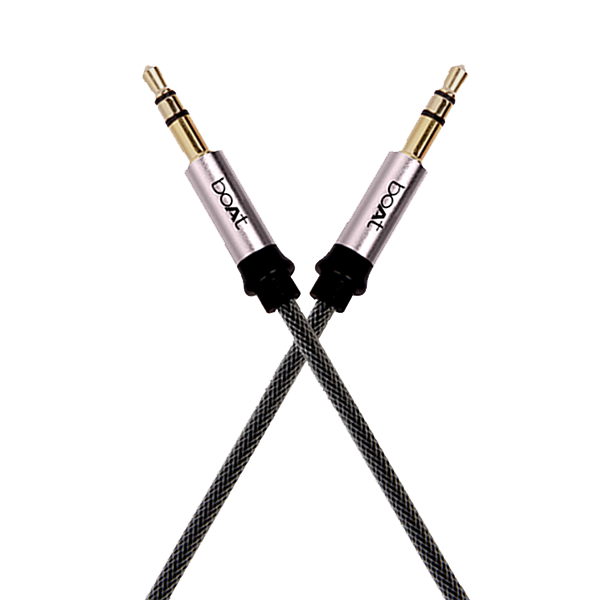 boAt AUX 500 | 3.5mm Audio AUX male to male Cable with Universal Compatibility, Nylon Braiding, Durable Connectors
