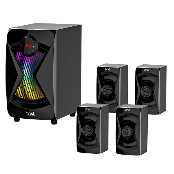 boAt Blitz 1500 Pro | 4.1 Channel 80W RMS boAt Signature Sound, Dynamic RGB Lights, Multi-connectivity