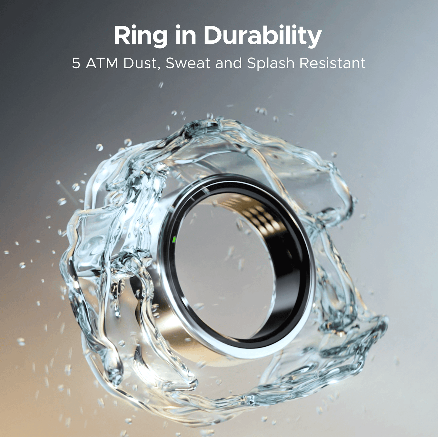 boAt Smart Ring Active |Smart Ring with Stainless Steel Design, 90% Lighter, Health Monitoring, Magnetic Charging Case HME