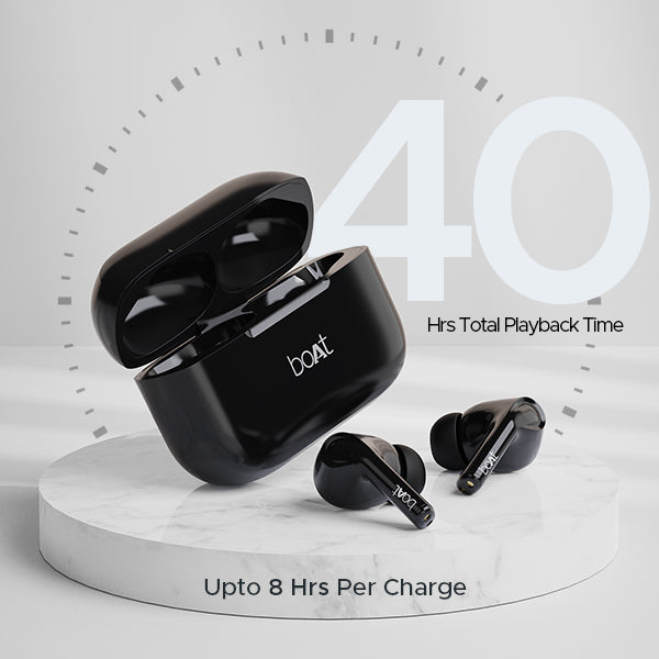 boAt Airdopes 161 | Wireless Earbuds with Massive Playback of upto 40 Hours, IPX5 Water & Sweat Resistance, IWP Technology, Type C Interface