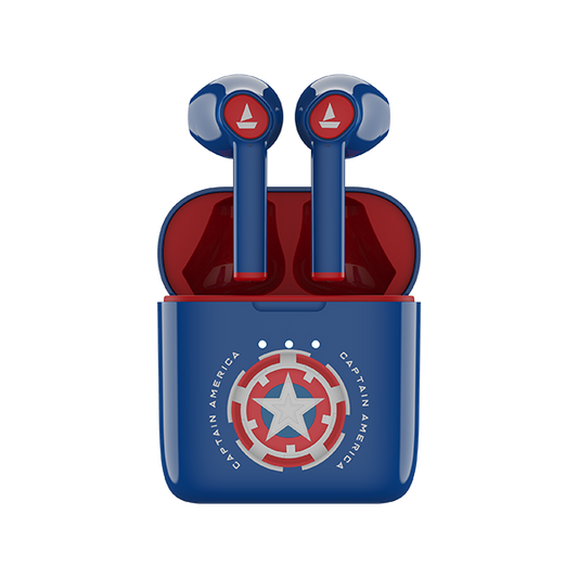 boAt Airdopes 131 Captain America Marvel Edition | Wireless Earbuds with 13mm Audio Drivers, IWP Technology, Type C Charging, Voice Assistant On Single Press