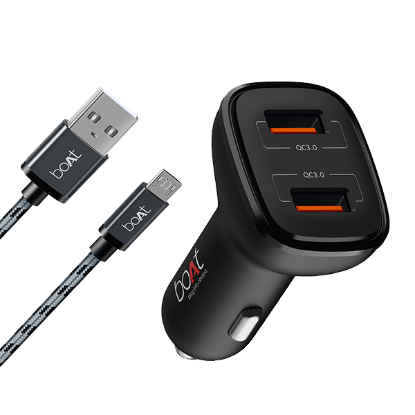 boAt Dual QC Port Rapid Car Charger 18W