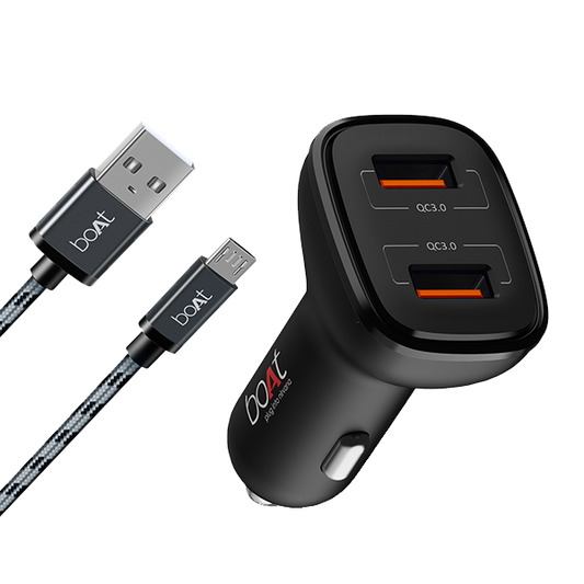 boAt Dual QC Port Rapid Car Charger 18W