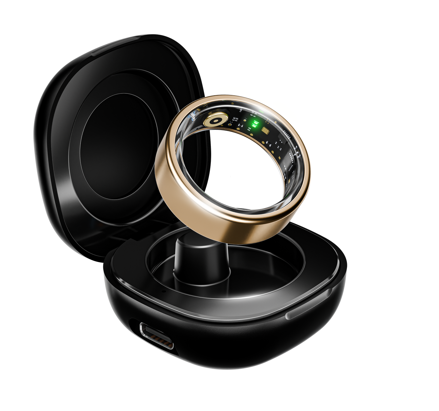 boAt Smart Ring Active |Smart Ring with Stainless Steel Design, 90% Lighter, Health Monitoring, Magnetic Charging Case HME