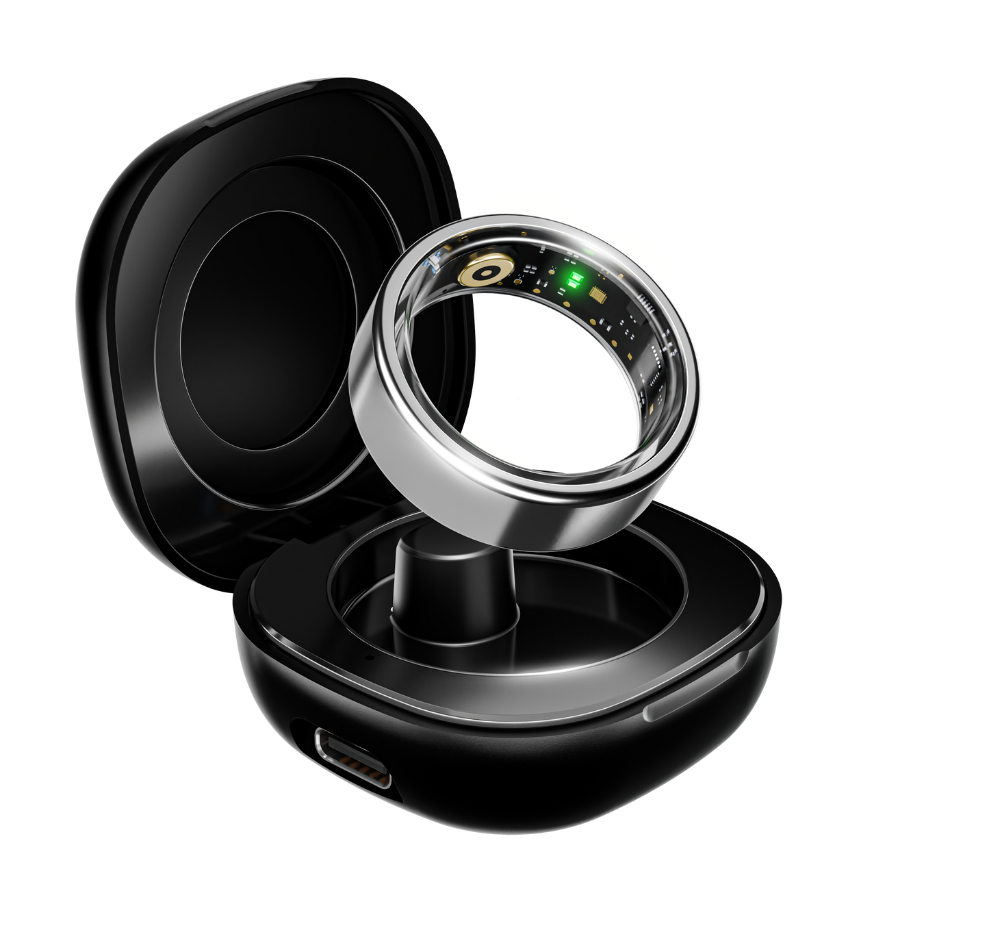 boAt Smart Ring Active |Smart Ring with Stainless Steel Design, 90% Lighter, Health Monitoring, Magnetic Charging Case HME