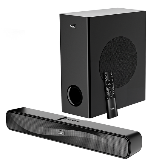 boAt Aavante Bar A1040 | 50W Bluetooth Soundbar, 2.1 Channel with Wired Subwoofer, Master Remote Control, Multi Connectivity