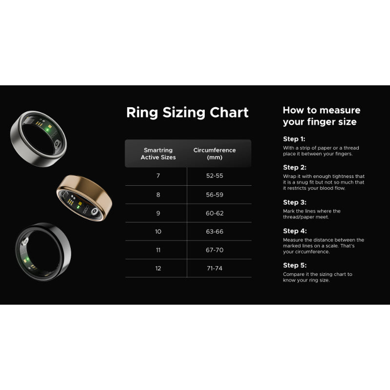boAt Smart Ring Active |Smart Ring with Stainless Steel Design, 90% Lighter, Health Monitoring, Magnetic Charging Case HME