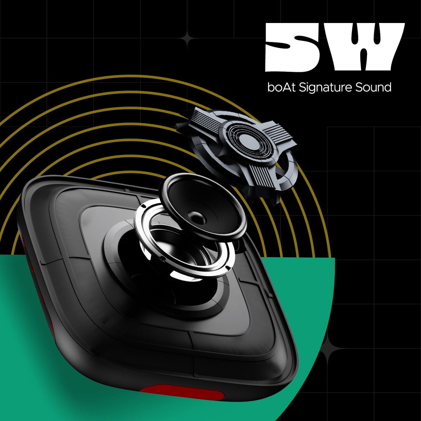 boAt Stone 190 Pro | Portable Bluetooth Speaker with 5W boAt Signature Sound, 12 Hours Playback, TWS Functionality