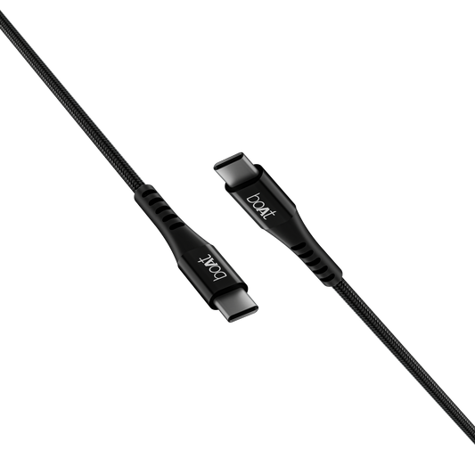 boAt C600 Fast Charging Cable | Charging Cable with 1.5m Cable, Nylon Braided Cable, 100 PD Fast Charging, USB 3.2 Gen 2