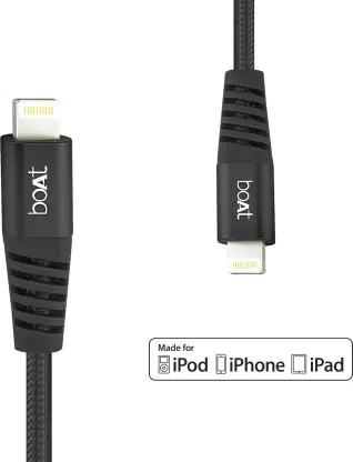 Para-Armour Lightning Cable MFI Certified 1.5M | Apple Certified Lightning Cable with 480mbps Data Transfer Speed, Metal Braided, Durable Connectors