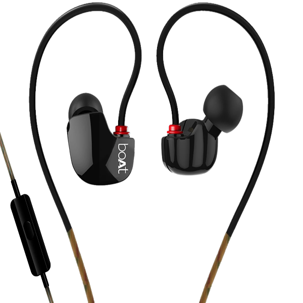 boAt Nirvanaa Uno | Wired Earphone with Mic, 8mm Drivers, Superior Coated Cable, 3.5mm Angled Jack, Secure Fit