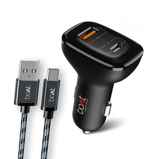 boAt Dual QC-PD Port Rapid Car Charger With Type C Cable