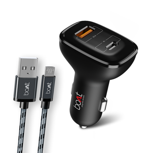 boAt Dual QC-PD Port Rapid Car Charger with Micro USB cable