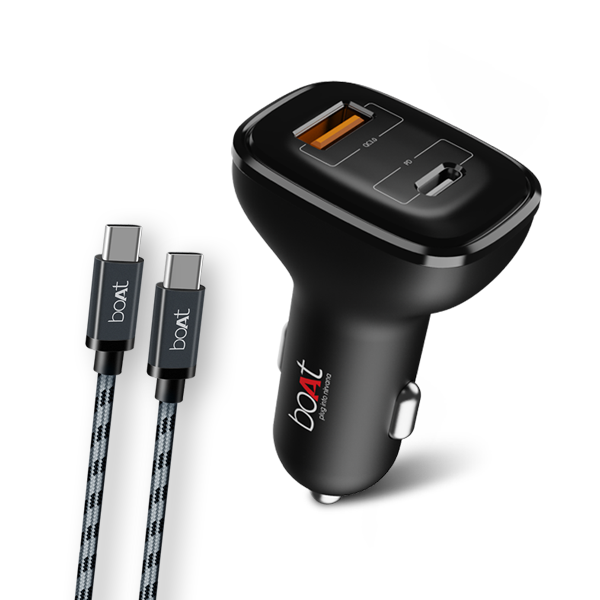 boAt Dual QC-PD Port Rapid Car Charger With Power Delivery Cable
