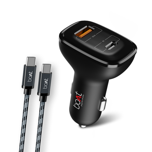boAt Dual QC-PD Port Rapid Car Charger With Power Delivery Cable