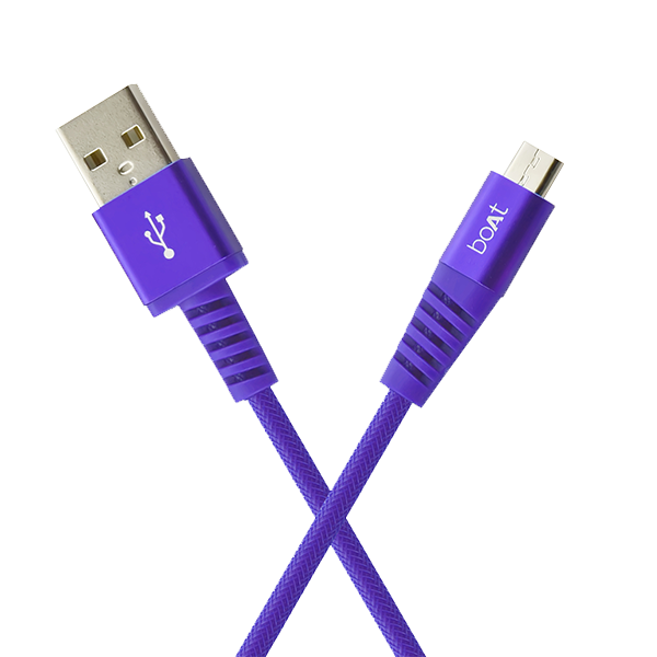 boAt Rugged V3 Micro USB 1.5 Meter | Premium USB Cable with 480Mbps Transfer Speed, Nylon Braiding, Durable Connectors