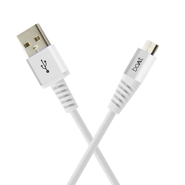boAt Rugged V3 Micro USB Braided Charging Cable (2.4A) | Premium USB Cable with 480Mbps Transfer Speed, Nylon Braiding, Durable Connectors