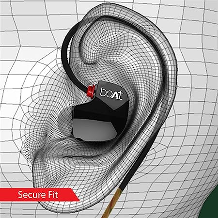 boAt Nirvanaa Uno | Wired Earphone with Mic, 8mm Drivers, Superior Coated Cable, 3.5mm Angled Jack, Secure Fit
