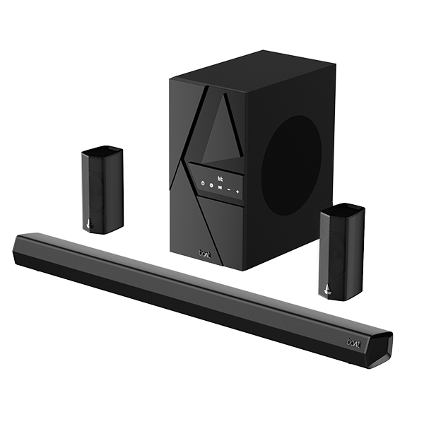 boAt Aavante Bar 3600 | 500W Bluetooth Soundbar, 5.1 Surround Sound System with Subwoofer and Wired Rear Speakers