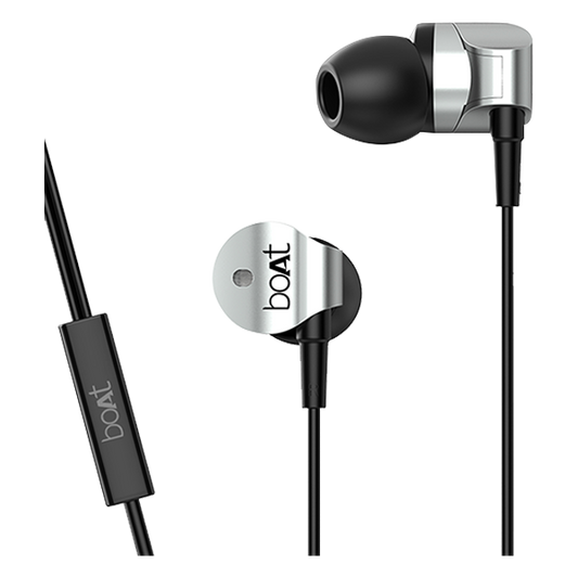 Bassheads 132 | Wired Earphones with 10mm Dynamic Driver, 3.5mm Jack, HD Sound, Microphone with Voice Assistant