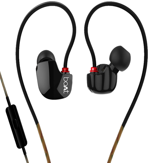 boAt Nirvanaa Uno | Wired Earphone with Mic, 8mm Drivers, Superior Coated Cable, 3.5mm Angled Jack, Secure Fit