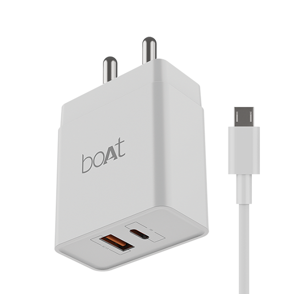boAt 18W Dual QC-PD Charger with Micro USB cable