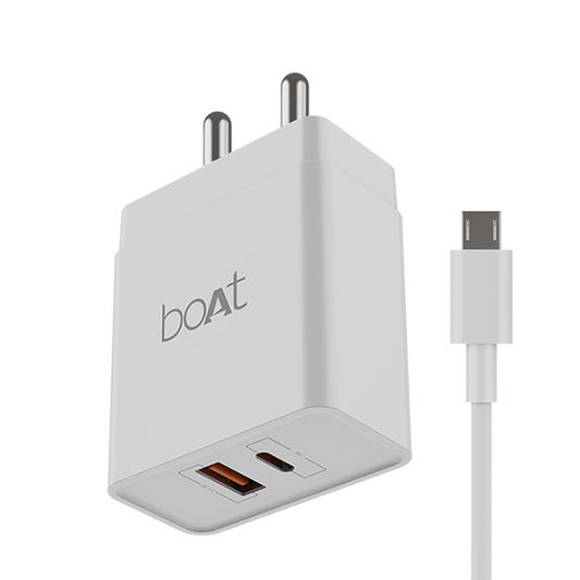 boAt 18W Dual QC-PD Charger with Micro USB cable